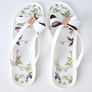 TED BAKER White Floral Sandals